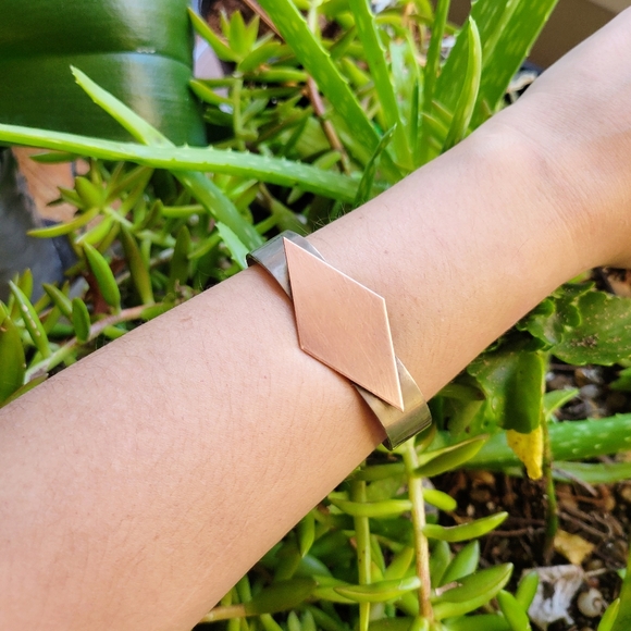 Vintage 1960s-1970s Silver & Copper Bracelet - Picture 6 of 11